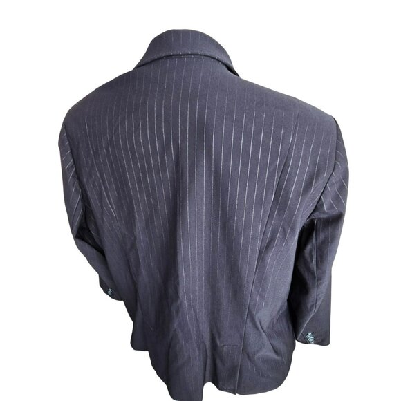 Lane Bryant Womens Pinstripe Blazer Navy Blue Womans Plus Size 28 JJ4033 - Picture 11 of 11